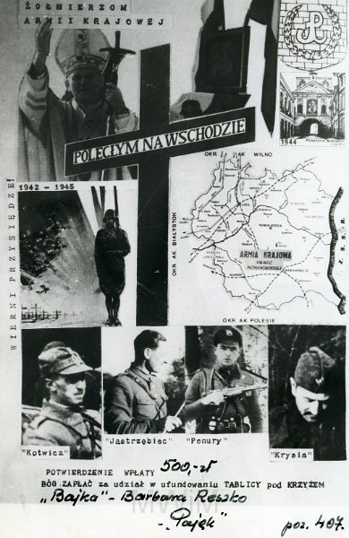 KKE 4907-13.jpg - (kopia) Dok. Tablica pamiątkowa poświęcona poległym żołnierzom na wschodzie, przełom lat 80-tych/90-tych XX wieku.